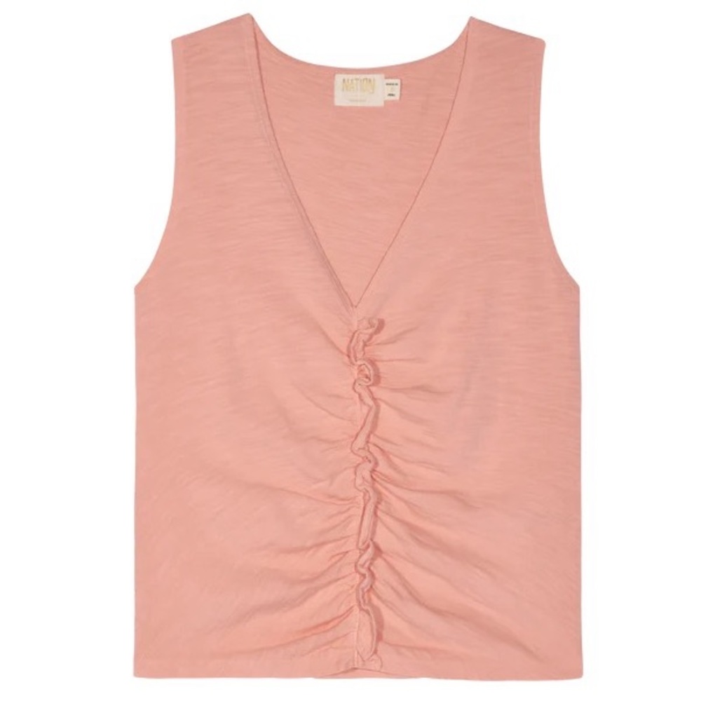Nation LTD Peach Amber Ruched Cassie Tank - Small - Picture 5 of 8